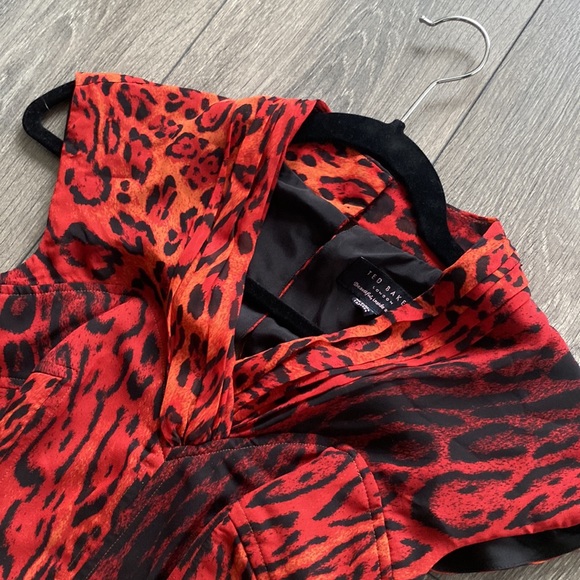 COPY - Red leopard print Ted Baker Dress - Picture 3 of 8